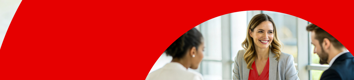 Image of people talking in a business setting.