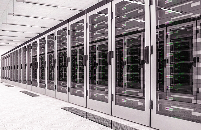Image of a line of servers