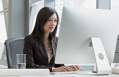 Woman working on computer