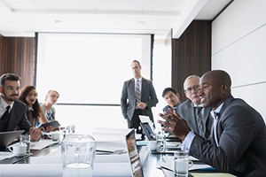 Large meeting in a boardroom