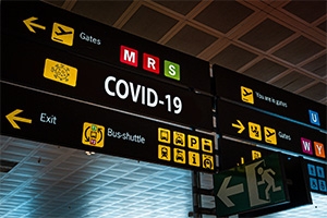 airport covid sign