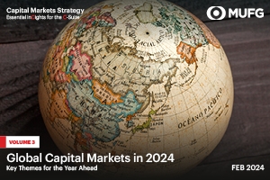 Globe with the caption global capital markets in 2024